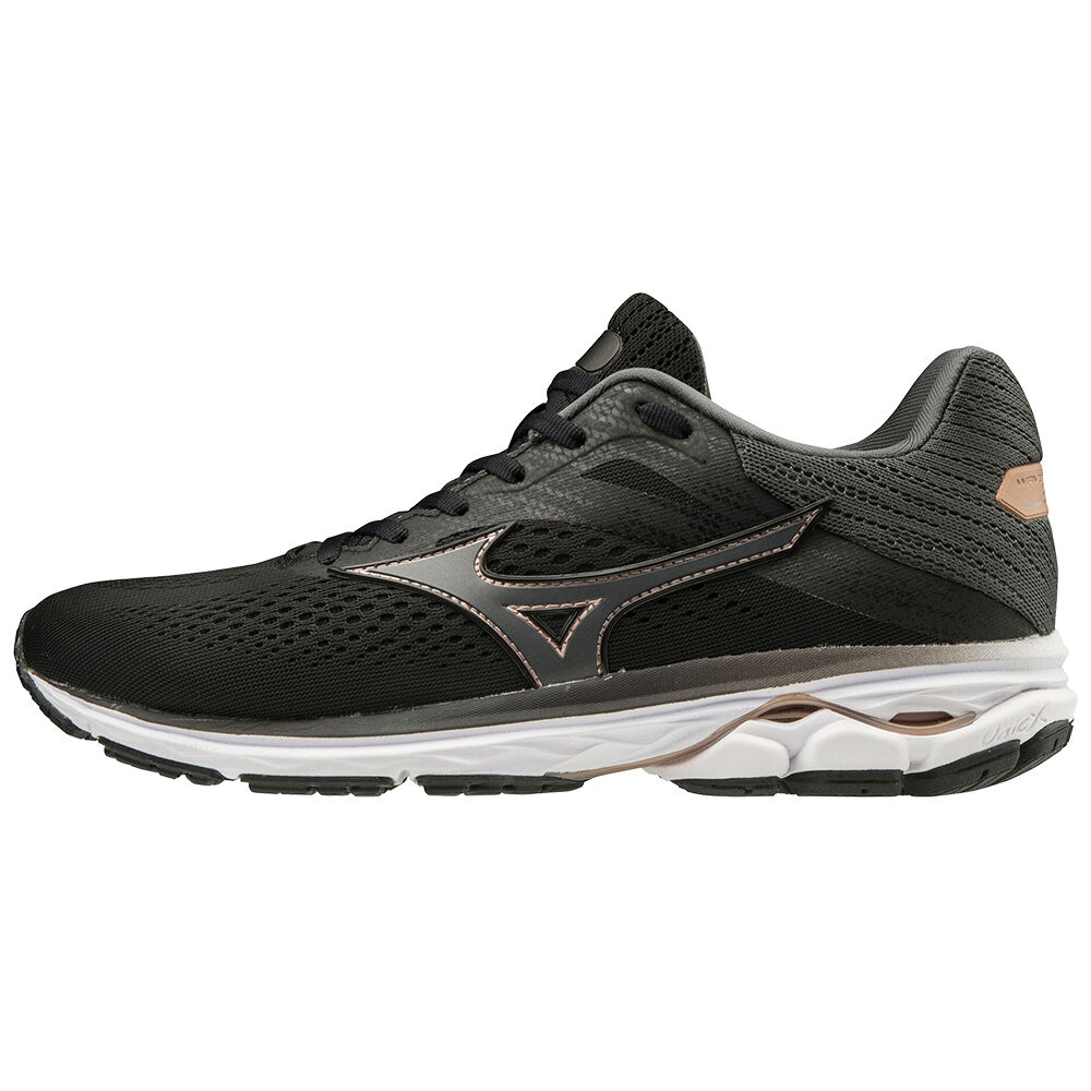 Mizuno Women's WAVE RIDER 23 Running Shoes Black/Grey (J1GD190351-DME)